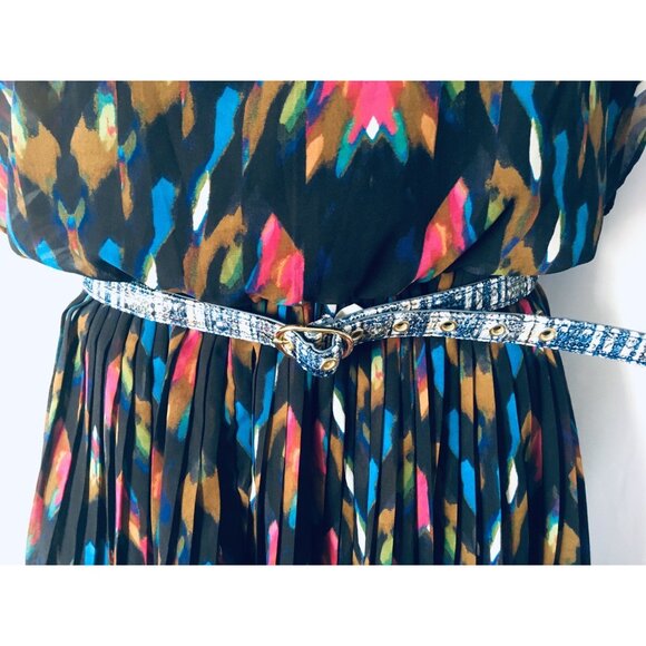 Jessica Simpson Women Dress Black Pleated Skirt Mini Lined Chiffon Size S - Picture 2 of 8